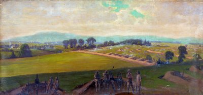 Wojna domowa w Ameryce 1861-1865: Bitwa pod Gettysburgiem 1-3 lipca 1863. Najcięższe straty amerykańskie w jakiejkolwiek innej wojnie. „Ostatni bastion Armii Wirginii dowodzonej przez generała Lee”. Olej. Edwin Forbes (1839-1895) Amerykański artysta. Artyl autorstwa Edwin Austin Forbes