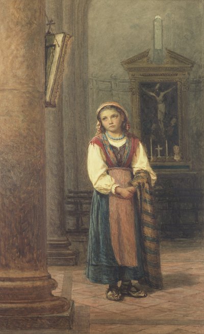 Włoska dziewczyna w kościele autorstwa Edwin Bale