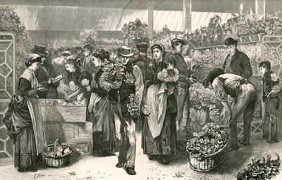 Targ kwiatowy, Covent Garden, Londyn autorstwa Edwin Buckman