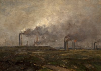 Black Country Skyline (olej na płótnie) autorstwa Edwin Butler Bayliss