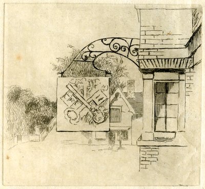 Znak Krzyża Klucze, St Neots, Cambridgeshire, 1881. autorstwa Edwin Edwards