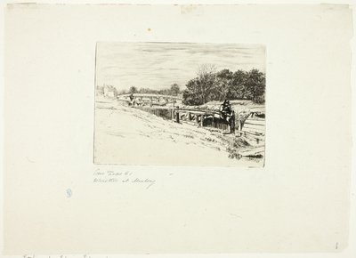 Whistler szkicowanie w Moulsey Lock autorstwa Edwin Edwards