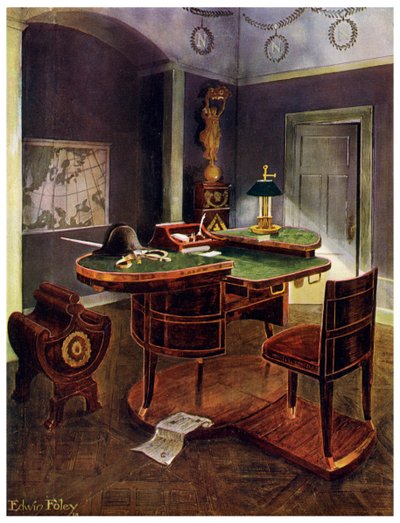 Biurko kampanii Napoleona I, Chateau de la Malmaison, Francja, 1911-1912. autorstwa Edwin Foley
