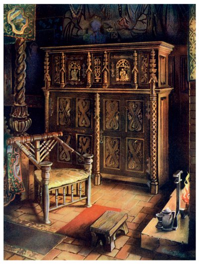 Sala Królów Oxburgh Hall, Norfolk, 1910. autorstwa Edwin Foley