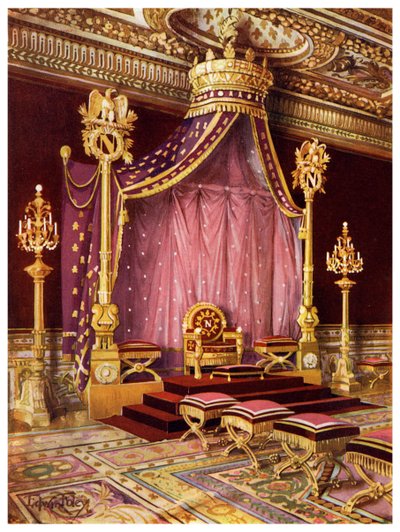 Sala tronowa w Pałacu Fontainebleau, Francja, 1911-1912. autorstwa Edwin Foley