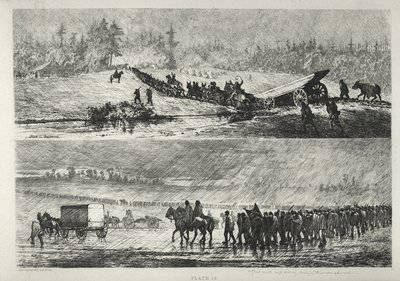 Marsz w deszczu autorstwa Edwin Forbes