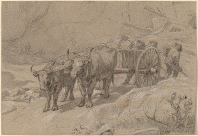 Woły i wywrotka autorstwa Edwin Forbes