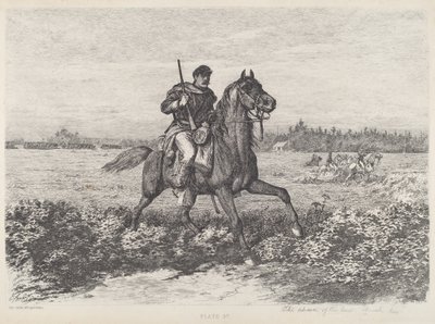 Natarcie kawalerii autorstwa Edwin Forbes