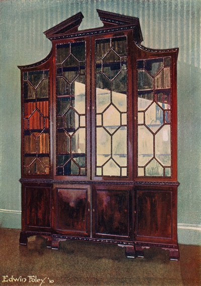Rzeźbiony regał biblioteczny Chippendale autorstwa Edwin John Foley