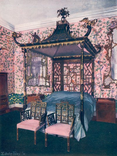 Chińska sala Chippendale w Badminton House autorstwa Edwin John Foley