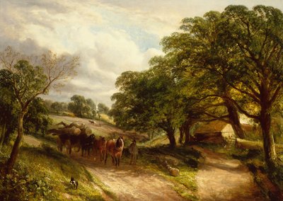 Carting Timber (olej na płótnie) autorstwa Edwin L. Meadows