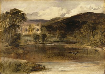 Opactwo Bolton, Yorkshire (olej na panelu) autorstwa Edwin Landseer