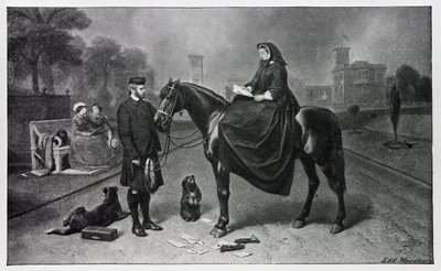 Królowa Wiktoria w Osborne, po obrazie z 1865 autorstwa Edwin Landseer