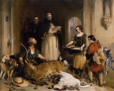 Scena w dawnych czasach w opactwie Bolton, ok. 1834 (olej na płótnie) autorstwa Edwin Landseer