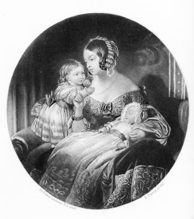 Хатан хаан, Хатан хааны гүнж, Уэльсийн хунтайж, Р.Пирси сийлсэн, 1842 он autorstwa Edwin Landseer