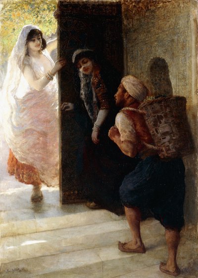 Tysiąc i jedna noc, Portier z Bagdadu, ok. 1900 autorstwa Edwin Lord Weeks