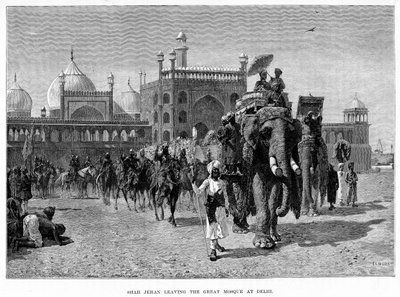 Shah Jehan opuszcza Wielki Meczet w Delhi, ok. XIX w. autorstwa Edwin Lord Weeks