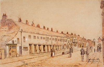 The Shambles, od strony Church Street, ok. 1891-1917 (akwarela na papierze) autorstwa Edwin Robert Beattie