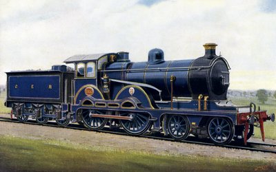Wśród Broads: ośmiokołowiec dla Great Eastern Railway autorstwa Edwin Thomas Rudd