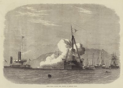 Próby strzelania przeciwko HMS Glatton w Portland Roads autorstwa Edwin Weedon