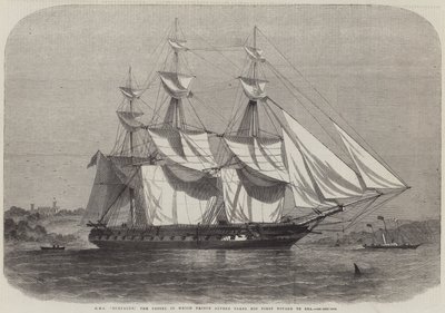 HMS Euryalus, statek, w którym książę Alfred odbywa swoją pierwszą podróż na morze autorstwa Edwin Weedon