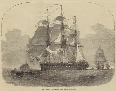 HMS Nankin, 50 dział, szanowny Keith Stewart, dowódca autorstwa Edwin Weedon