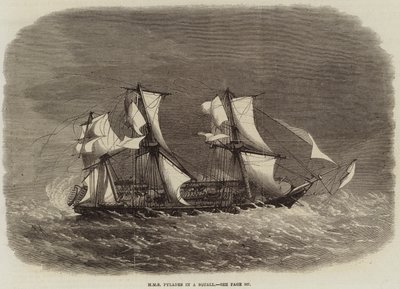 HMS Pylades w szkwalu autorstwa Edwin Weedon