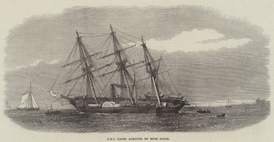HMS Racer na mieliźnie na Ryde Sands autorstwa Edwin Weedon