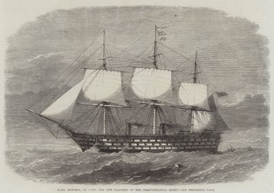 HMS Victoria, 102 Guns, nowy okręt flagowy Floty Śródziemnomorskiej autorstwa Edwin Weedon
