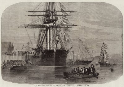 Wizyta Jej Królewskiej Mości na Arktycznym Statku Resolute w Cowes Harbor autorstwa Edwin Weedon