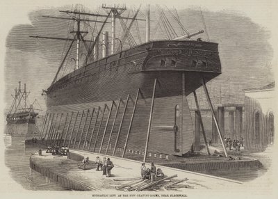 Podnośnik hydrauliczny w New Graving-Docks, w pobliżu Blackwall autorstwa Edwin Weedon