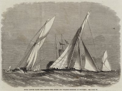 Royal London Yacht Club Match, zaokrąglenie Sphinx i Volante w Southend autorstwa Edwin Weedon