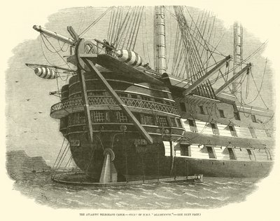 Atlantic Telegraph Cable, Rufa HMS Agamemnon autorstwa Edwin Weedon
