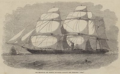 Nowy parowiec Pera . firmy Peninsular i Oriental Navigation Company autorstwa Edwin Weedon