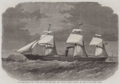 The Screw-Steamer City of New York, jeden z Inman Line biegnących między Liverpoolem a portami Stanów Zjednoczonych autorstwa Edwin Weedon