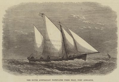 South Australian Newspaper Press Boat, Port Adelaide autorstwa Edwin Weedon