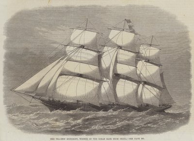 Statek herbaciany Spindrift, zwycięzca wyścigu oceanicznego z Chin autorstwa Edwin Weedon
