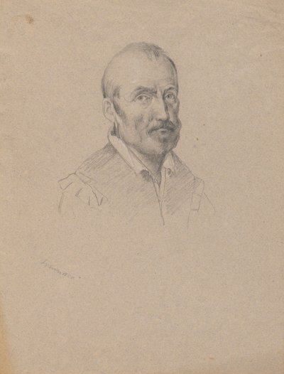 Portret mężczyzny, szkic do podpisania umowy w domku Mayflower autorstwa Edwin White