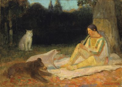 Flecista, koniec XIX-początek XX wieku. autorstwa Edwin Willard Deming