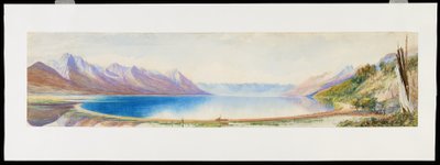 Górny zasięg jeziora Wakatipu, patrząc na południe, Wyspa Południowa, Nowa Zelandia autorstwa Edwyn Frederick Temple
