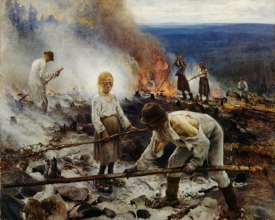 Pod jarzmem spalanie chrustu autorstwa Eero Järnefelt