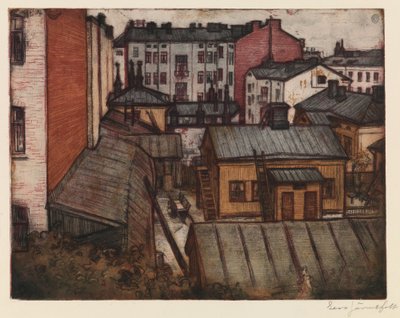 Widok z domu artysty przy ulicy Bernhardinkatu autorstwa Eero Järnefelt