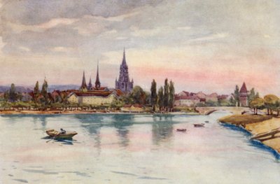 Ren: Konstancja, Konstancja, od strony jeziora (kolorowa litografia) autorstwa Effie Jardine