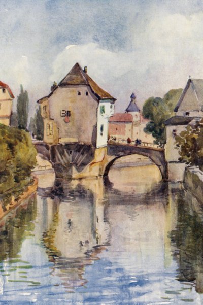 Ren: Stary Most w Kreuznach (kolorowa litografia) autorstwa Effie Jardine