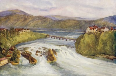 Ren: Wodospady Renu, Schaffhausen (kolorowa litografia) autorstwa Effie Jardine