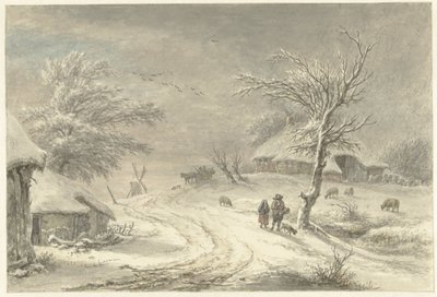 Zimowy widok w Exloo, Drenthe autorstwa Egbert van Drielst