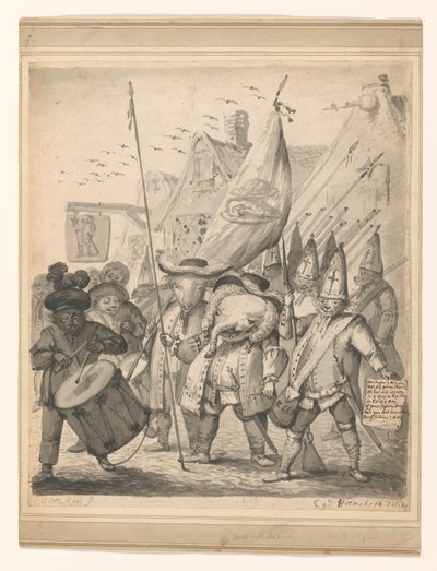 Dieren satyra autorstwa Egbert van Heemskerck (II) (signed by artist)
