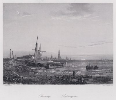 Antwerpia (grawerowanie) autorstwa Egidius Linnig