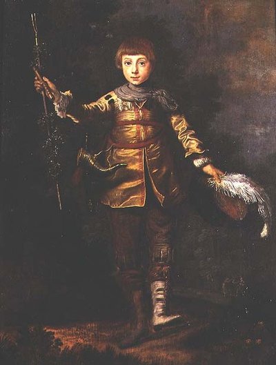 Portret młodego chłopca tańczącego w lesie autorstwa Eglon Hendrick van der (attr. to) Neer