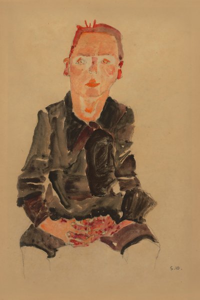 2022 NYR 20682 0724 000(egon schiele siedzący bub ze złożonymi rękami studium portretowe dr oska011034) autorstwa Egon Schiele